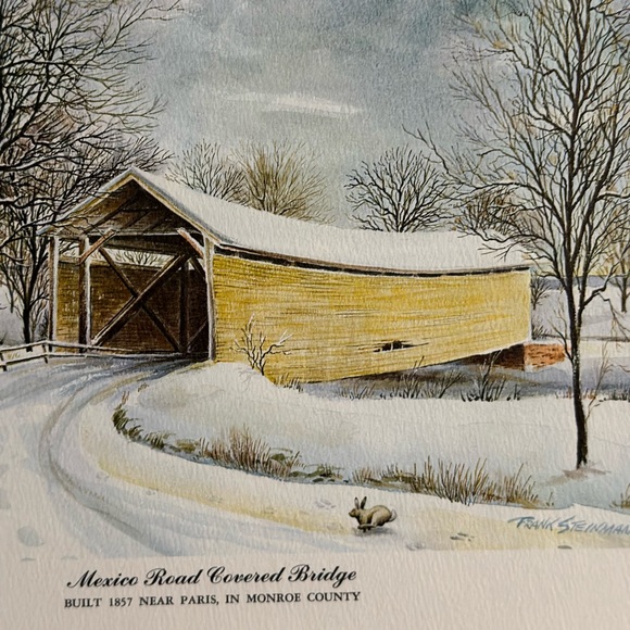 Mexico Road Covered Bridge 9”x 12” Print - Picture 2 of 4